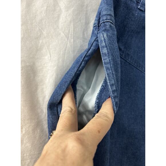 Orvis 8P Blue Denim Jean Skirt Midi Modest Home School Mid Calf Elastic Stretch - Picture 7 of 13